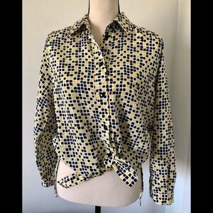 Da-Rue for Drapes & Damons vintage silky button down shirt top